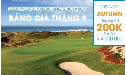  [INTERGOLF - Promotion] Price list of booking TeeTimes September, 2018